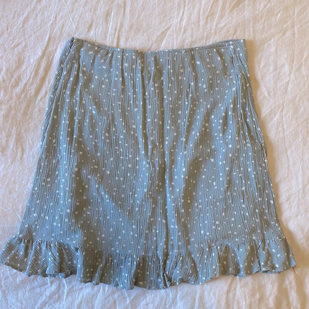 Abercrombie & Fitch Sage Green Polka Dot Mini Skirt